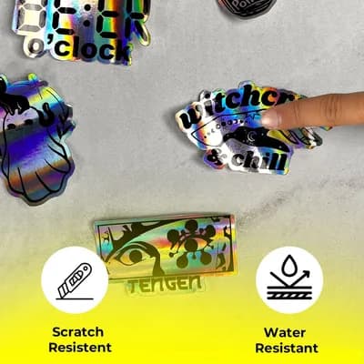 Memecat Energy Holographic Stickers waterproof vinyl decal for laptop, bike, car & bottle