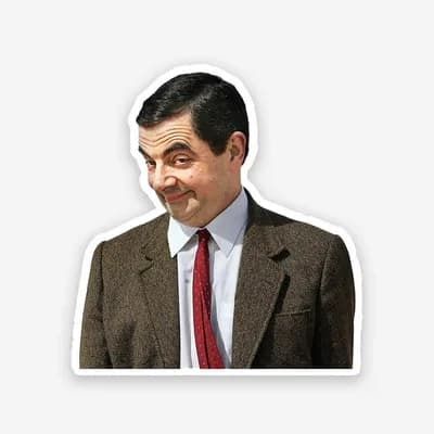 Mr Bean Meme Face sticker waterproof vinyl decal for laptop, bike, car & bottle