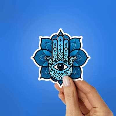 Hamsa Hand Sticker waterproof vinyl decal for laptop, bike, car & bottle