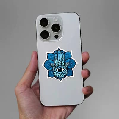 Hamsa Hand Sticker waterproof vinyl decal for laptop, bike, car & bottle