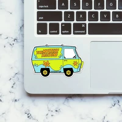 The Mystery Machine Sticker waterproof vinyl decal for laptop, bike, car & bottle