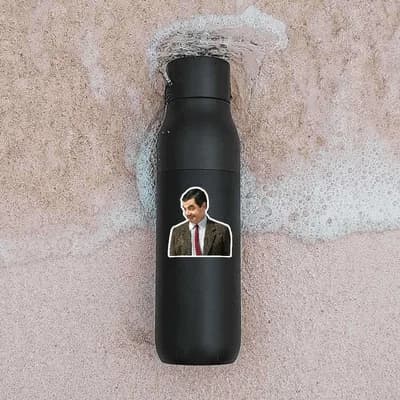 Mr Bean Meme Face sticker waterproof vinyl decal for laptop, bike, car & bottle