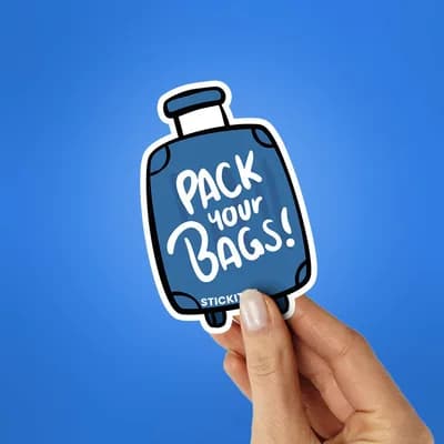 Pack your bags Sticker waterproof vinyl decal for laptop, bike, car & bottle