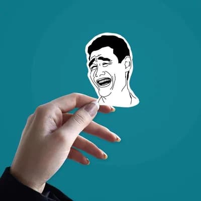 Yao Ming Meme Face sticker waterproof vinyl decal for laptop, bike, car & bottle