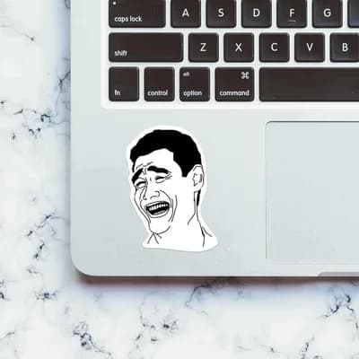 Yao Ming Meme Face sticker waterproof vinyl decal for laptop, bike, car & bottle