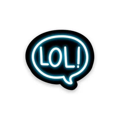 Neon LOL Sticker waterproof vinyl decal for laptop, bike, car & bottle