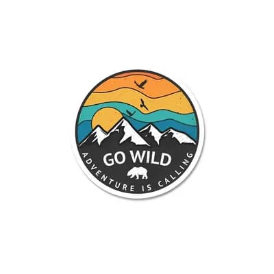 Go Wild Adventure Is Calling Sticker waterproof vinyl decal for laptop, bike, car & bottle