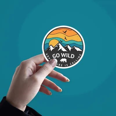 Go Wild Adventure Is Calling Sticker waterproof vinyl decal for laptop, bike, car & bottle