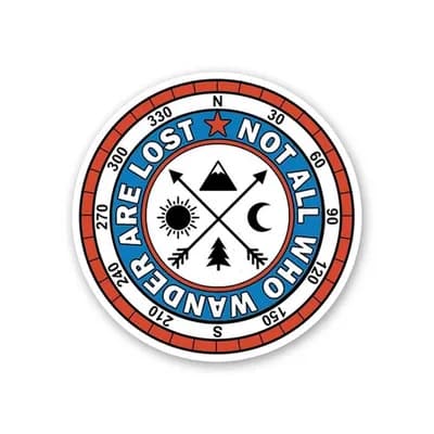 Not All Who Wander Are Lost Sticker waterproof vinyl decal for laptop, bike, car & bottle