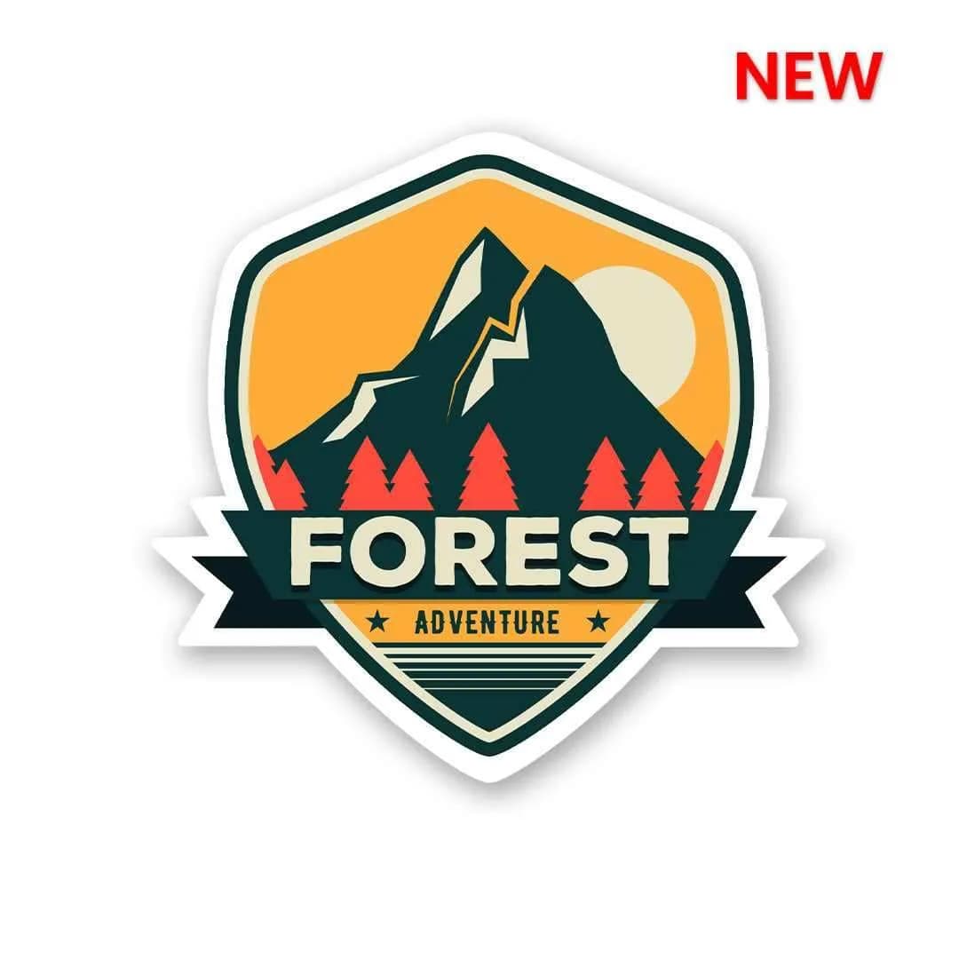 Forest Adventure Sticker waterproof vinyl decal for laptop, bike, car & bottle