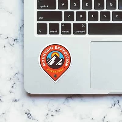 Mountain Expedition Sticker waterproof vinyl decal for laptop, bike, car & bottle