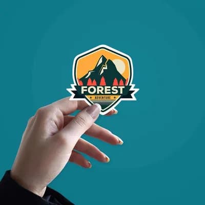 Forest Adventure Sticker waterproof vinyl decal for laptop, bike, car & bottle