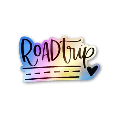 Road Trip Holographic Stickers waterproof vinyl decal for laptop, bike, car & bottle