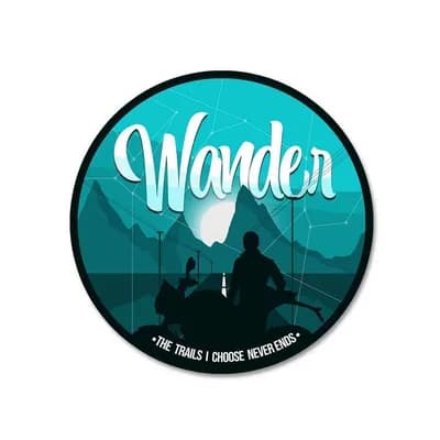 Wander Sticker waterproof vinyl decal for laptop, bike, car & bottle