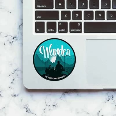 Wander Sticker waterproof vinyl decal for laptop, bike, car & bottle