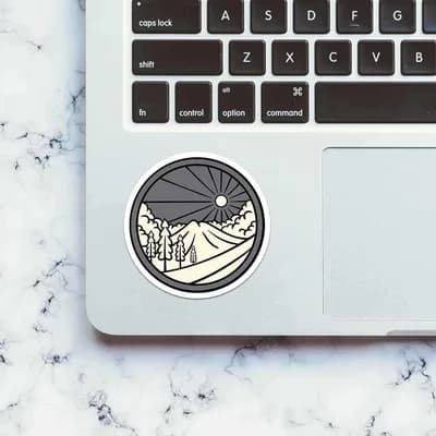 Night Mountain Sticker waterproof vinyl decal for laptop, bike, car & bottle