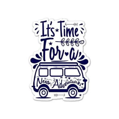 It's Time For A Travel Sticker waterproof vinyl decal for laptop, bike, car & bottle