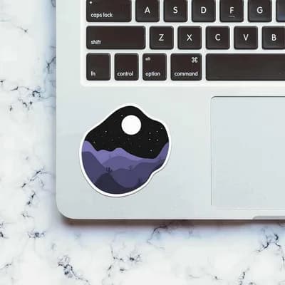 Starry Desert Night Sticker waterproof vinyl decal for laptop, bike, car & bottle