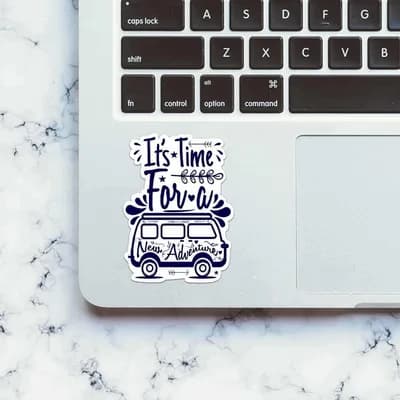 It's Time For A Travel Sticker waterproof vinyl decal for laptop, bike, car & bottle