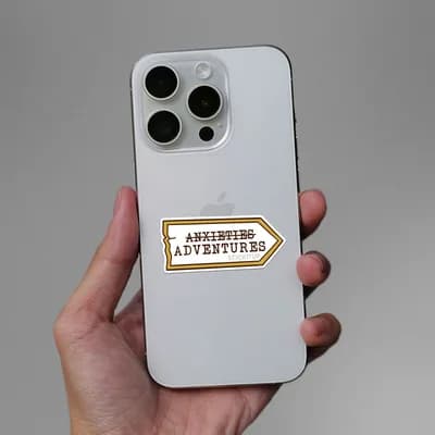 Anxieties Adventures Sticker waterproof vinyl decal for laptop, bike, car & bottle