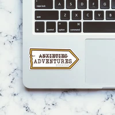 Anxieties Adventures Sticker waterproof vinyl decal for laptop, bike, car & bottle