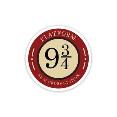 Platform Nine and Three - Quarters Sticker waterproof vinyl decal for laptop, bike, car & bottle