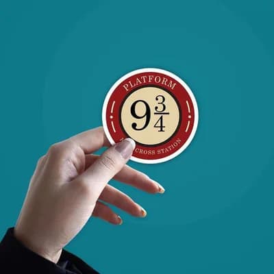 Platform Nine and Three - Quarters Sticker waterproof vinyl decal for laptop, bike, car & bottle