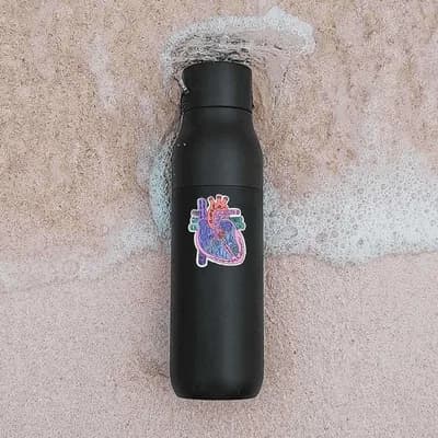 Anatomy Of Heart Sticker waterproof vinyl decal for laptop, bike, car & bottle