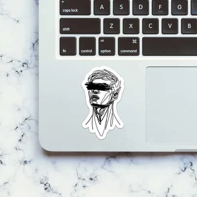 Line Art Sticker waterproof vinyl decal for laptop, bike, car & bottle