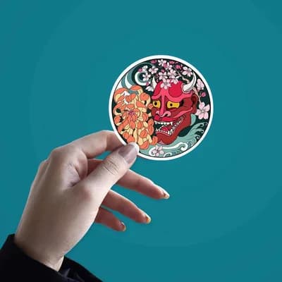 Japanese Art Sticker waterproof vinyl decal for laptop, bike, car & bottle