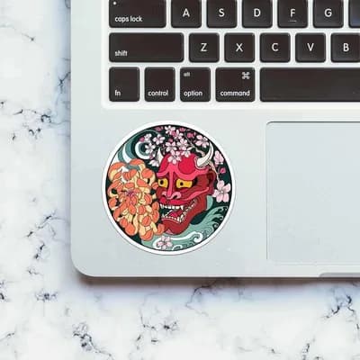 Japanese Art Sticker waterproof vinyl decal for laptop, bike, car & bottle