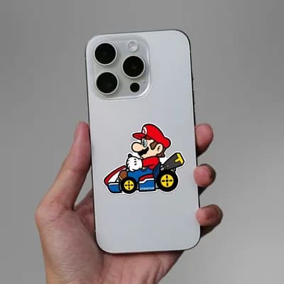 SMario Go Kart Sticker waterproof vinyl decal for laptop, bike, car & bottle
