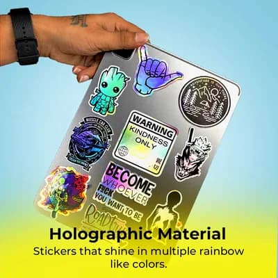 The Best Partner Holographic Stickers waterproof vinyl decal for laptop, bike, car & bottle