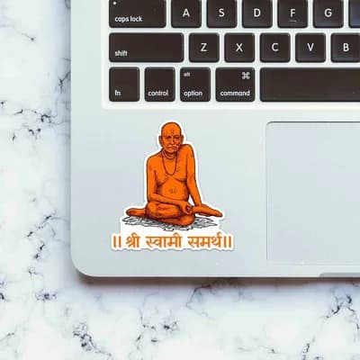 Swami Samarth Sticker waterproof vinyl decal for laptop, bike, car & bottle