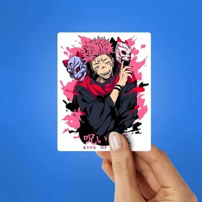 Sukuna Artwork Sticker waterproof vinyl decal for laptop, bike, car & bottle
