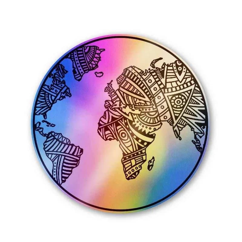 Mandala earth Holographic Stickers
