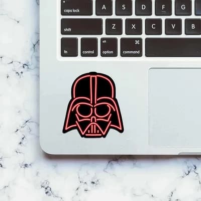 Neon Darth Vader Sticker waterproof vinyl decal for laptop, bike, car & bottle