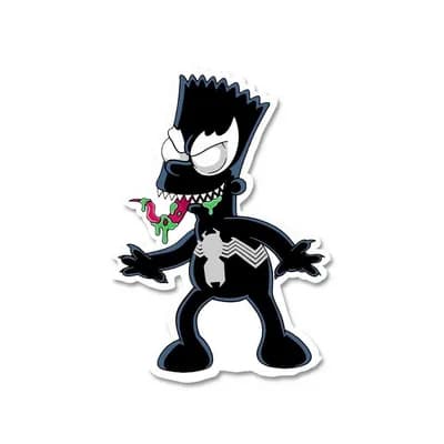 Bart Venom Sticker waterproof vinyl decal for laptop, bike, car & bottle