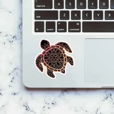 Turtle Art sticker waterproof vinyl decal for laptop, bike, car & bottle