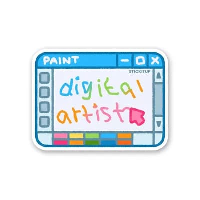 Digital Artist Sticker waterproof vinyl decal for laptop, bike, car & bottle