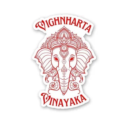 Vighnharta Sticker waterproof vinyl decal for laptop, bike, car & bottle