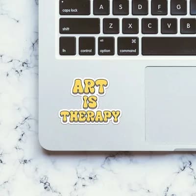 Art Is Tharepy Sticker waterproof vinyl decal for laptop, bike, car & bottle