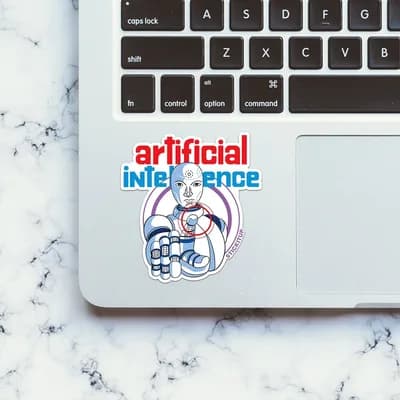 Artificial Intelligence Sticker waterproof vinyl decal for laptop, bike, car & bottle