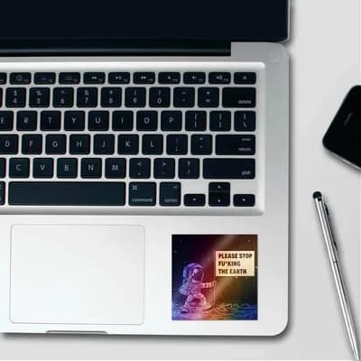 Please Stop Fucking The Earth Holographic Stickers waterproof vinyl decal for laptop, bike, car & bottle