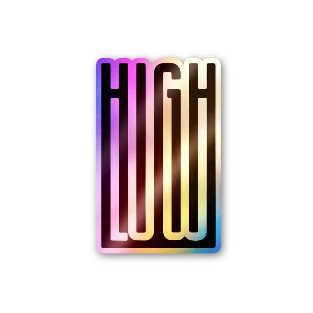 High Low Holographic Stickers waterproof vinyl decal for laptop, bike, car & bottle