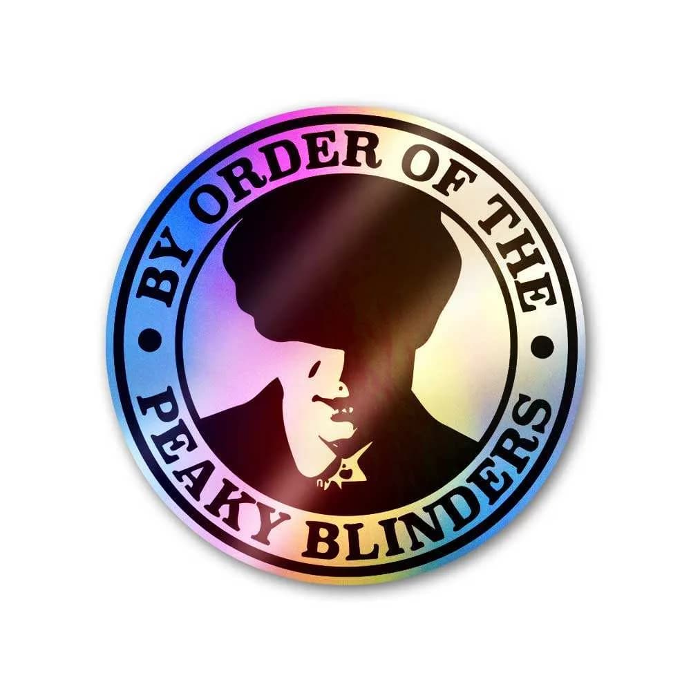 Peaky Blinder Holographic Sticker waterproof vinyl decal for laptop, bike, car & bottle