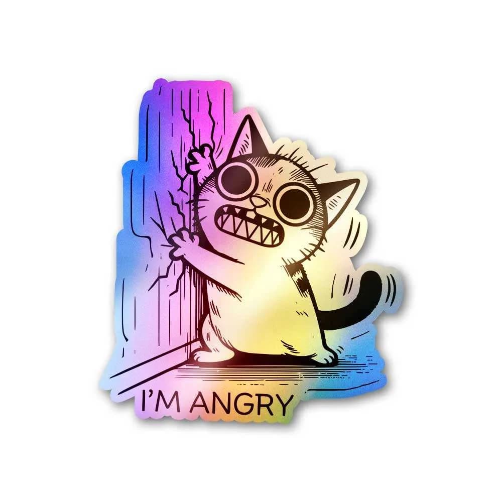 I'm Angry Holographic Sticker waterproof vinyl decal for laptop, bike, car & bottle