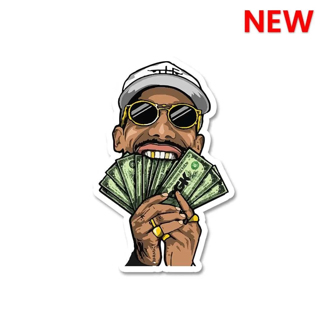 Money in Mouth Sticker waterproof vinyl decal for laptop, bike, car & bottle