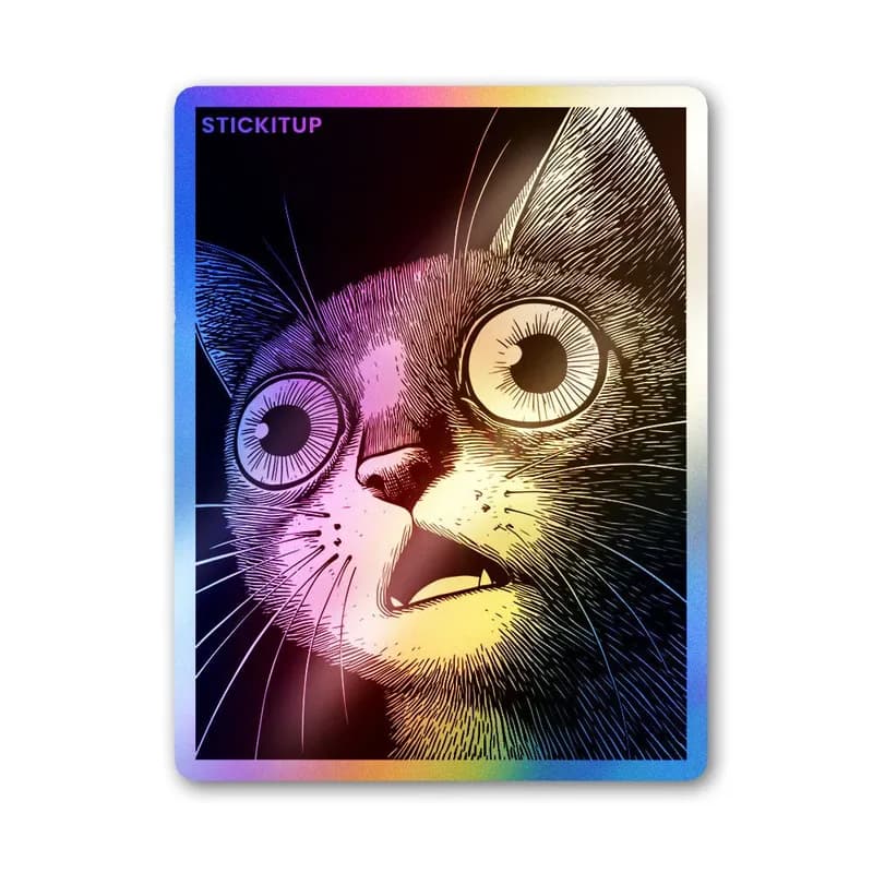 Memecat Energy Holographic Stickers