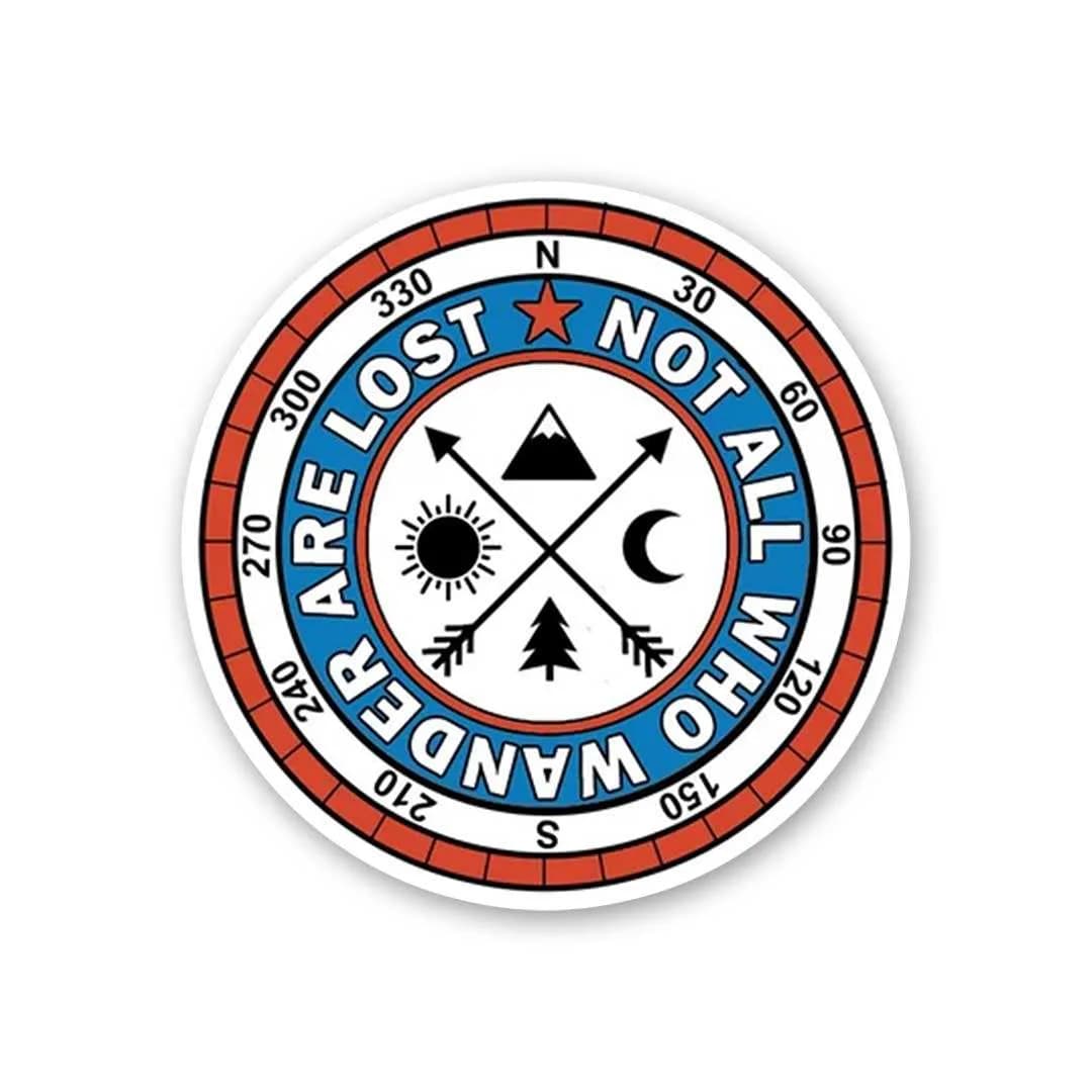 Not All Who Wander Are Lost Sticker waterproof vinyl decal for laptop, bike, car & bottle